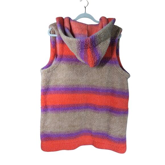 Koolaburra Ugg Hooded Vest Womens L Multicolor Soft Fleece Open Front Cozy - Picture 8 of 8